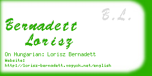 bernadett lorisz business card